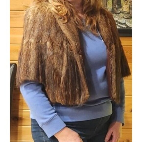Vintage Genuine Mink Fur Stole Cape By Lewiston Fur Shop Lewiston Idaho - Picture 9 of 16